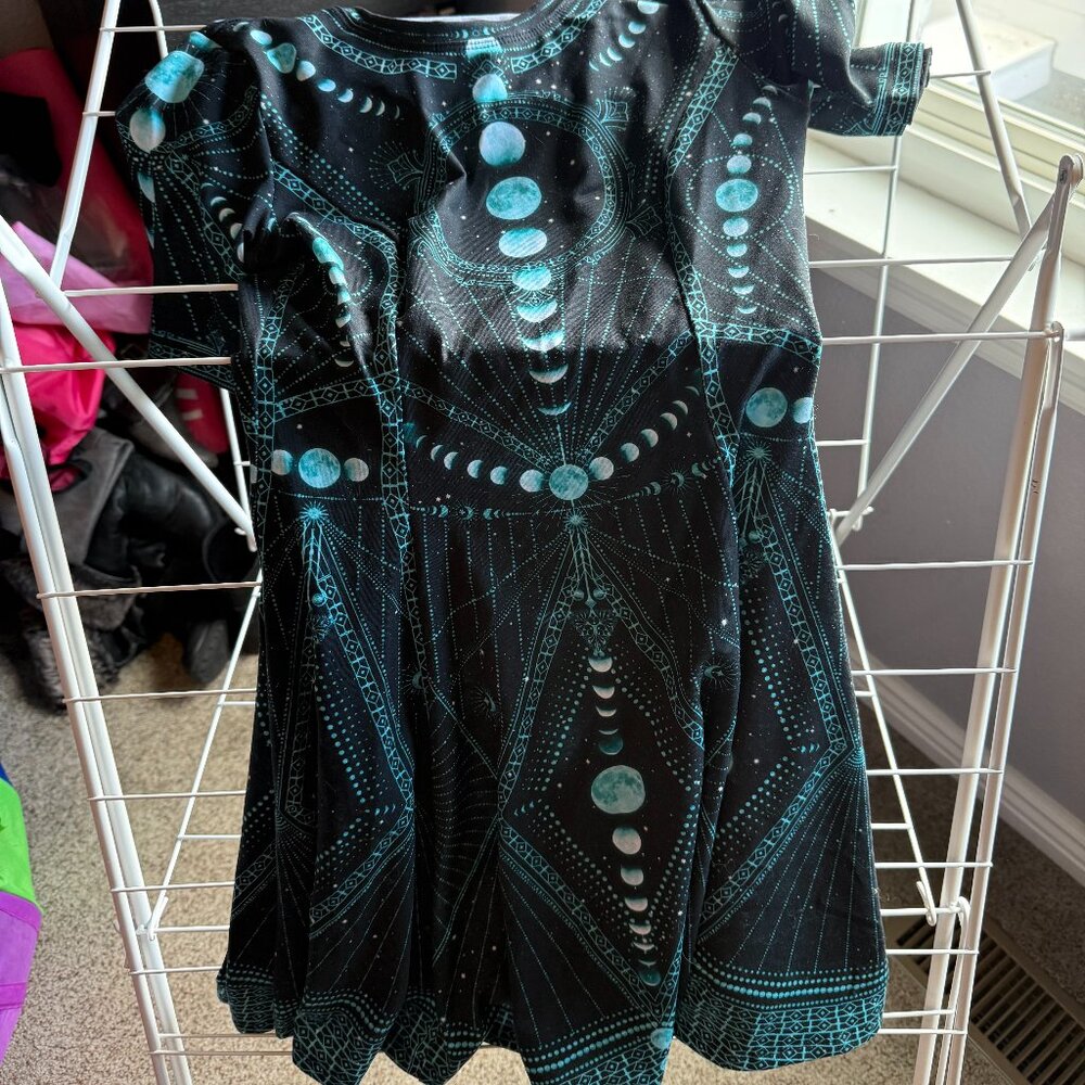 Moon Phases Teal Evil Tee Dress